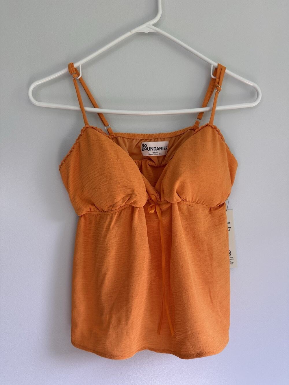No Boundaries Woman’s Size Medium NEW Baby Doll Style Tank Top Orange